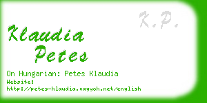 klaudia petes business card